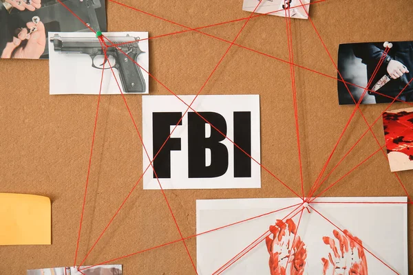 Krimitafel Hängt Wand Fbi Büro — Stockfoto