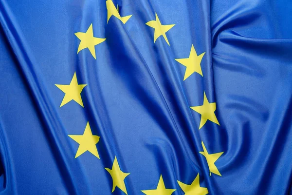 Σημαία Της Ευρωπαϊκής Ένωσης Φόντο Κοντινό Πλάνο — Φωτογραφία Αρχείου