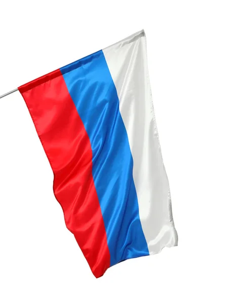 Флаг России Изолирован Белом Фоне Крупный План — стоковое фото