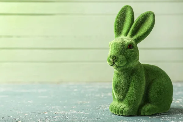 Cute Green Easter Bunny Color Background — Stock Photo, Image