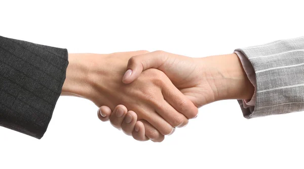 Businesswomen Shaking Hands White Background — Stock Photo, Image