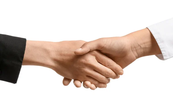 Businesswomen Shaking Hands White Background — Stock Photo, Image