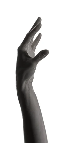 Silhouette Női Kéz Fehér Háttér — Stock Fotó