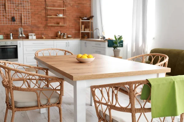 Dining Table Chairs Stylish Kitchen Interior — Stock Photo, Image