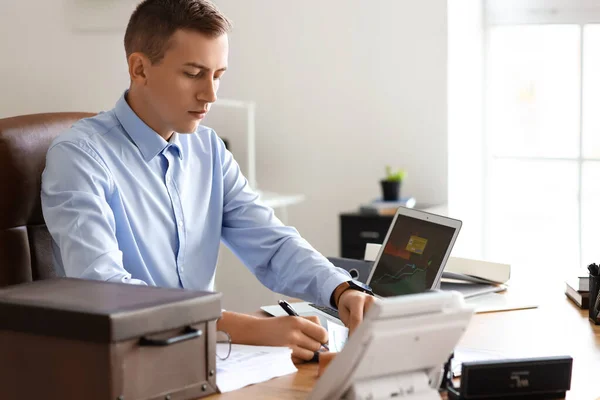 Young Male Notary Public Working Office — Stock Photo, Image