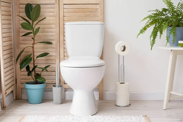 Holder Paper Rolls Toilet Bowl Restroom — Stock Photo, Image
