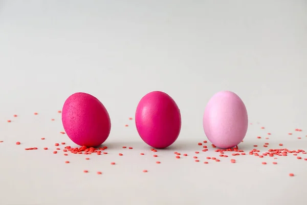 Geschilderde Eieren Voor Pasen Viering Kleur Achtergrond — Stockfoto