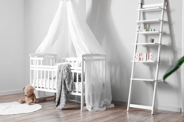 Interior Light Children Room Crib — Stock Photo, Image