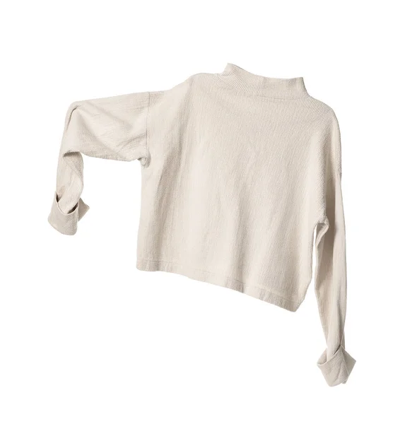 Flying Stylish Sweater White Background — Stock Photo, Image