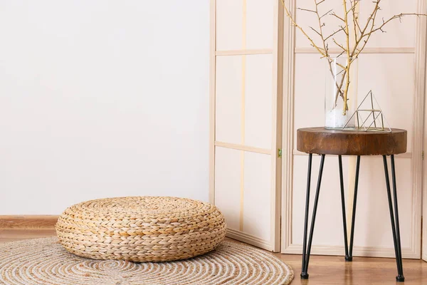 Interior Modern Room Pouf Table — Stock Photo, Image