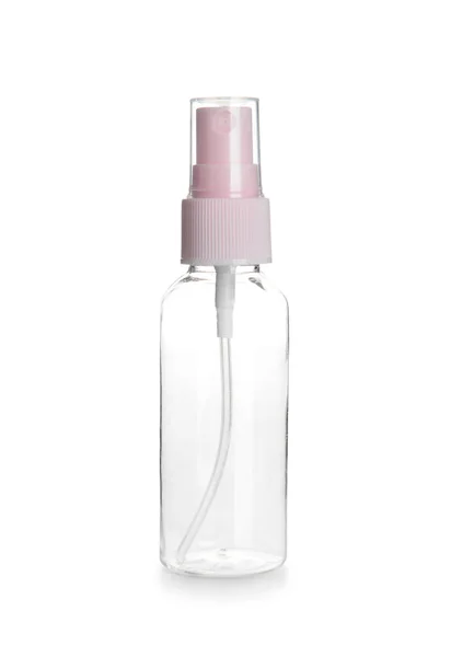 Empty Travel Cosmetic Bottle White Background — Stock Photo, Image