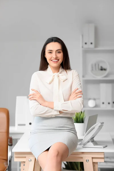 Young Secretary Workplace Office — Stock Photo, Image