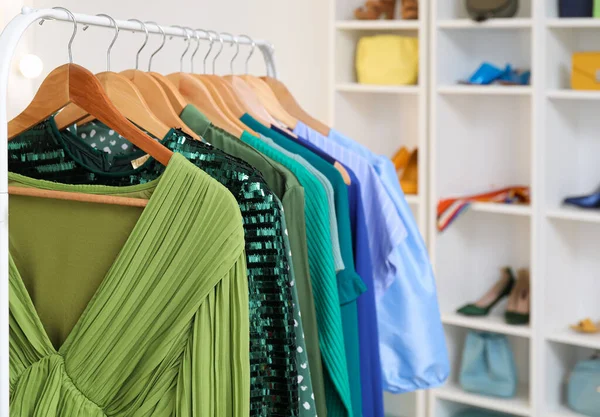 Rack Modern Clothes Shop — Stock Photo, Image