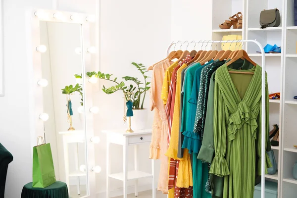 Rack Modern Clothes Shop — Stock Photo, Image