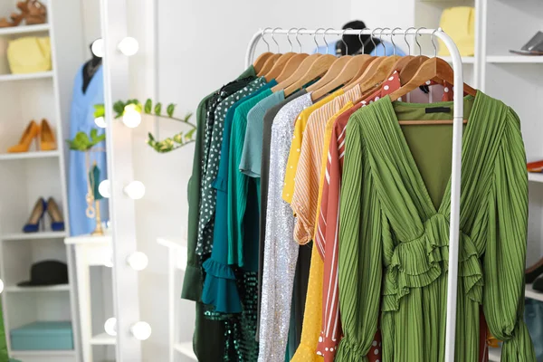 Rack Modern Clothes Shop — Stock Photo, Image