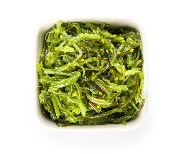 Bowl Healthy Seaweed Salad White Background — Stock Photo, Image