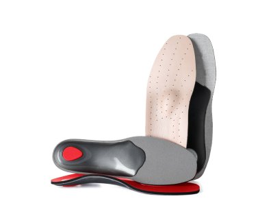 Beyaz arkaplanda farklı ortopedik tabanlar