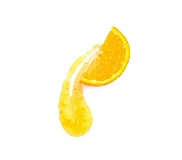 Спелый Апельсин Варенье Белом Фоне — стоковое фото