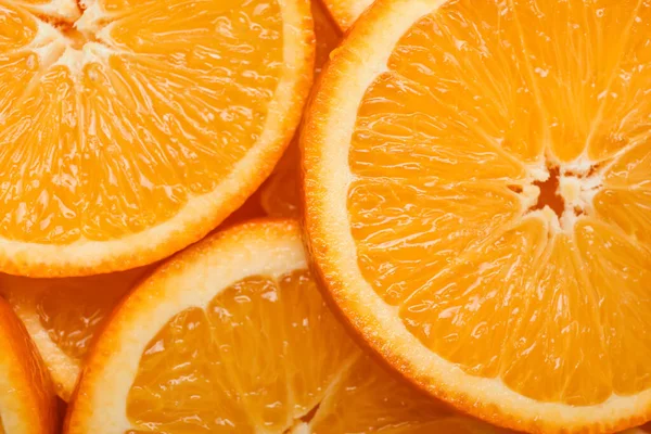 Juicy Orange Slices Background Closeup — Stock Photo, Image