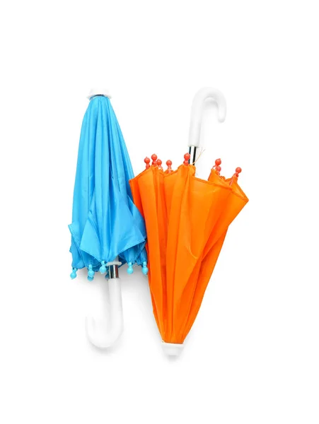 Two Umbrellas Isolated White Background — Stock Photo, Image