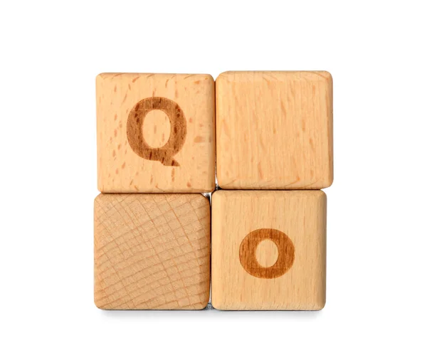 Wooden Blocks Isolated White — Stock Photo, Image