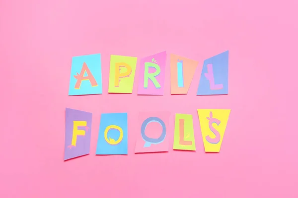 Tekst April Fools Kleur Achtergrond — Stockfoto