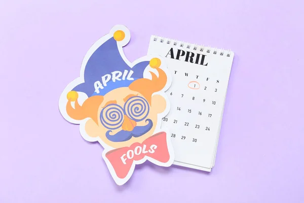 Calendário Papel Com Data Marcada Abril Cartão Com Texto April — Fotografia de Stock