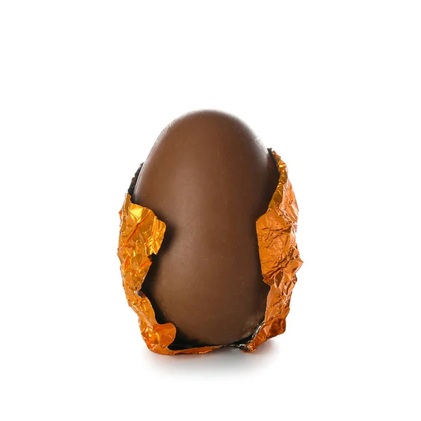 Huevo Pascua Chocolate Dulce Aislado Sobre Fondo Blanco —  Fotos de Stock