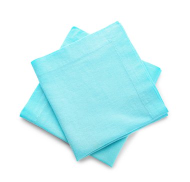 Temiz peçeteler beyaz üzerine izole edilmiş