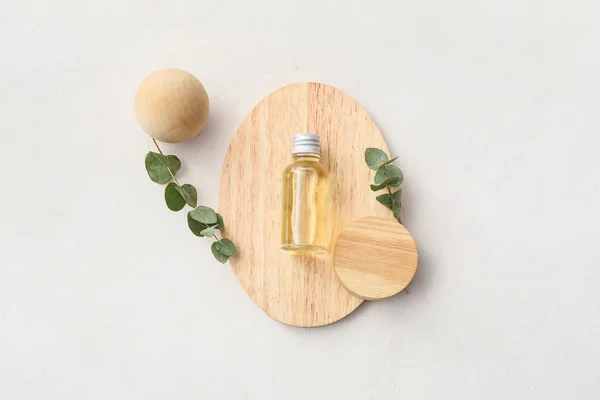 Bottle Natural Essential Oil White Background — Stock Photo, Image
