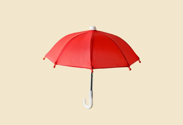 Parapluie Rouge Ouvert Sur Fond Couleur — Photo