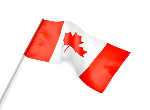 Flagga Kanada Vifta Vit Bakgrund — Stockfoto