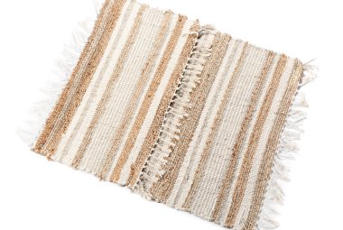 Beyaz arkaplanda çizgili halı