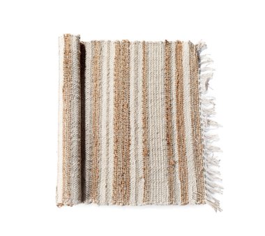 Beyaz arkaplanda çizgili halı