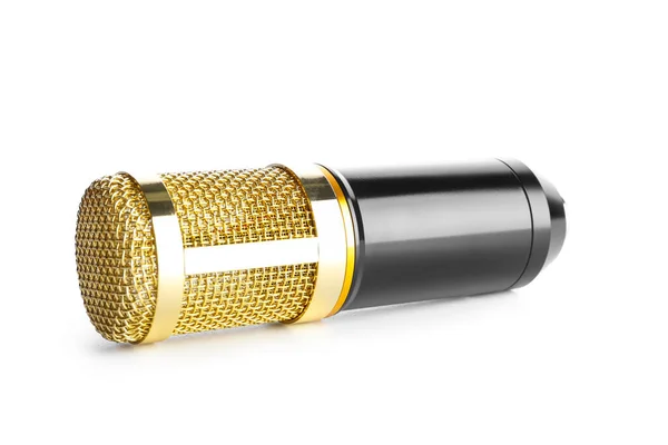 New Modern Microphone White Background — Stock Photo, Image