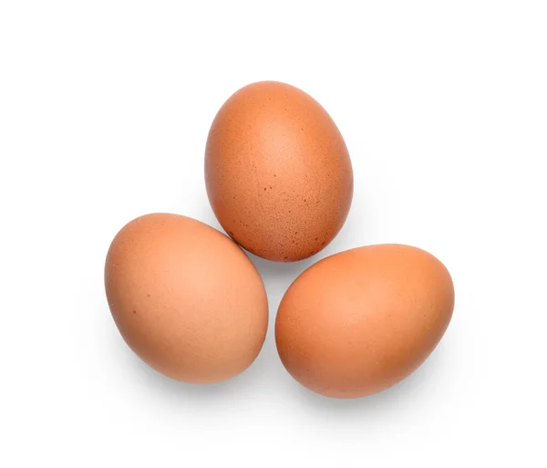 Bruine Eieren Witte Achtergrond — Stockfoto