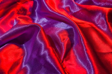 Renkli parlak kumaş dokusu, yakın plan.