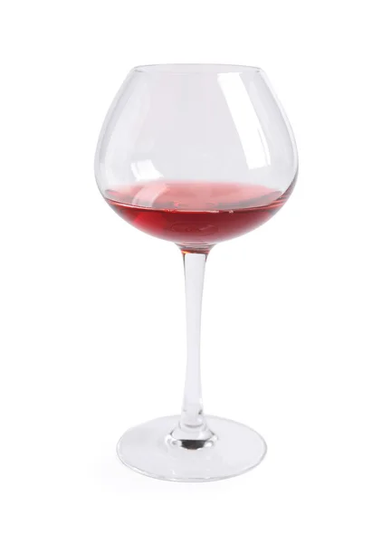 Rött Vin Glas Vit Bakgrund — Stockfoto