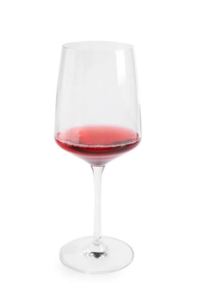 Rotwein Glas Auf Weißem Hintergrund — Stockfoto