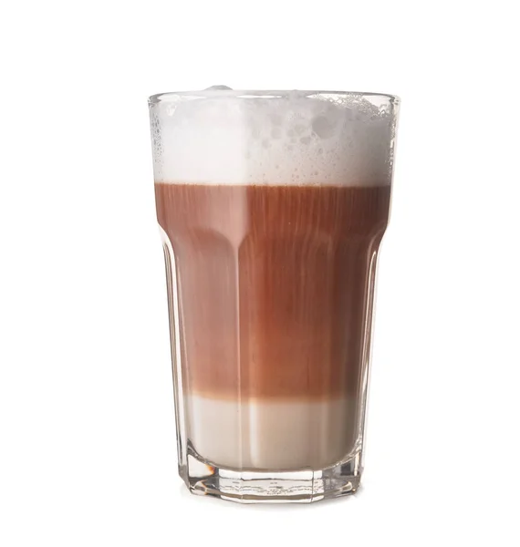 Szklanka Smacznej Latte Białym Tle — Zdjęcie stockowe