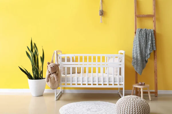 Interior Modern Children Room Crib — Stock Photo, Image