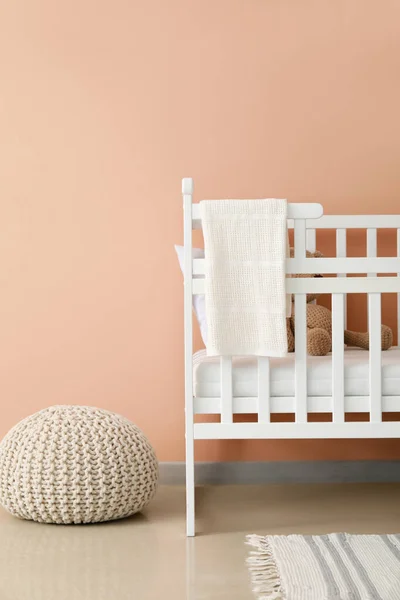 Comfortable Crib Interior Stylish Children Room — Stock Photo, Image
