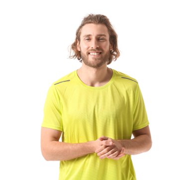 Beyaz arka planda sportif bir adam