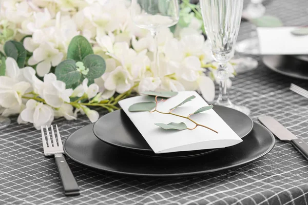 Stylish Table Setting Wedding Invitation — Stock Photo, Image