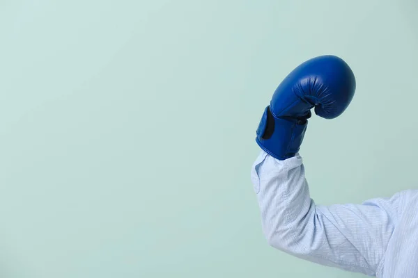 Hand Boxing Glove Color Background — Stock Photo, Image