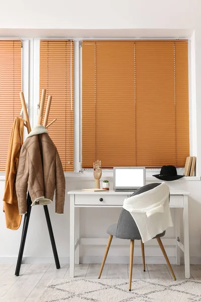 Interior Modern Room Comfortable Workplace Coat Rack Window — Stock Photo, Image