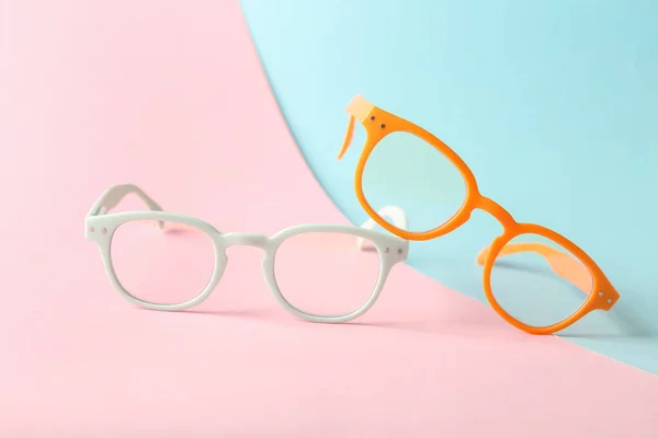 Nowe Okulary Tle Koloru — Zdjęcie stockowe
