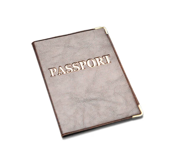 Brown Passport White Background — Stock Photo, Image