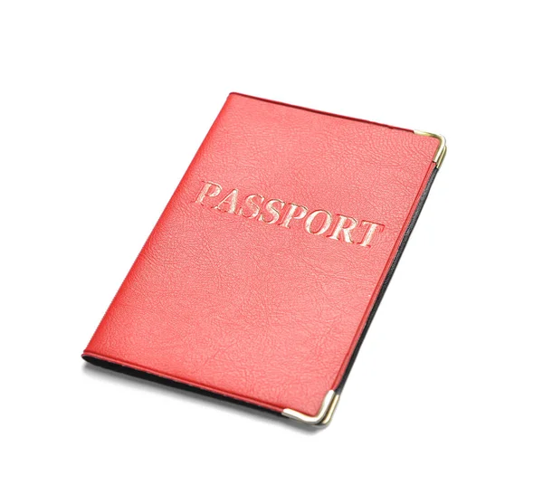 Pasaporte Rojo Sobre Fondo Blanco — Foto de Stock