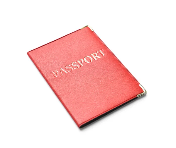 Passaporte Vermelho Sobre Fundo Branco — Fotografia de Stock